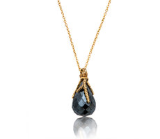 Black spinel Drop Necklace