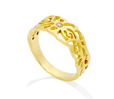 Engagement rose leaves ring